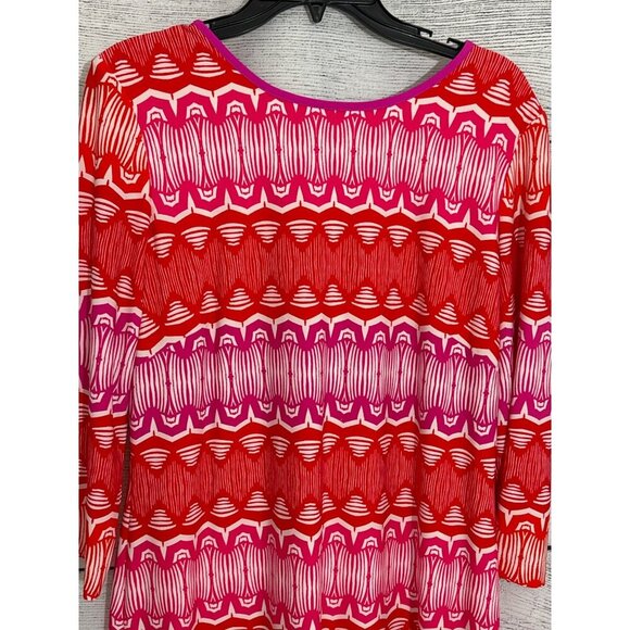 Eliza J Colorful Geometric Print Dress With 3/4 Sleeves Size 12 - Picture 2 of 3